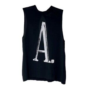 Zara Black Tank Top with White 'A' Graphic